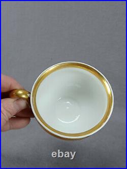 KPM Berlin For the Housewife Cobalt & Gold Leaves Tea Cup & Saucer C. 1837-1844