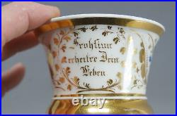 KPM Berlin Hand Painted Blue & Gold Floral Scrollwork Empire Form Cup C. 1820-40