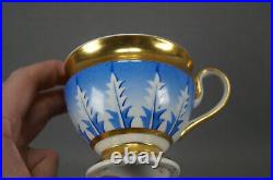 KPM Berlin Hand Painted Blue Leaves & Gold Empire Form Cup Circa 1837-1844