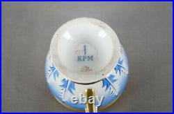 KPM Berlin Hand Painted Blue Leaves & Gold Empire Form Cup Circa 1837-1844