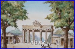 KPM Berlin Hand Painted Brandenburg Gate Topographical & Gold 9 3/4 Inch Plate
