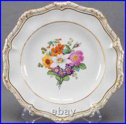 KPM Berlin Hand Painted Floral Bouquet & Gold 9 Inch Plate Circa 1849 1870