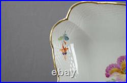 KPM Berlin Hand Painted Floral Butterflies 9 1/2 Inch Square Bowl C. 1915
