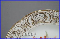 KPM Berlin Hand Painted Floral Relief Molded Gold Scrollwork 10 1/4 Inch Plate F