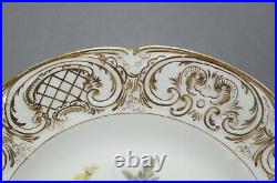 KPM Berlin Hand Painted Floral Relief Molded Gold Scrollwork 10 14 Inch Plate E