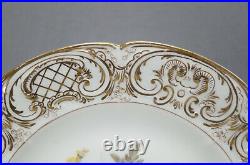 KPM Berlin Hand Painted Floral Relief Molded Gold Scrollwork 10 14 Inch Plate E