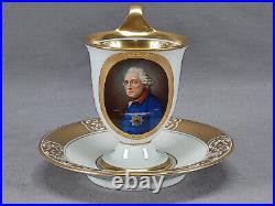 KPM Berlin Hand Painted Frederick The Great Empire Form Cup & Saucer