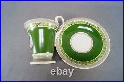 KPM Berlin Hand Painted Frederick the Great Portrait & Green Empire Form Cup