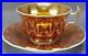 KPM Berlin Hand Painted Gold Floral & Purple Luster Tea Cup & Saucer Circa 1830s