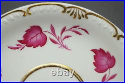 KPM Berlin Hand Painted Pink Floral Leaves & Gold Tea Cup Circa 1837 1844