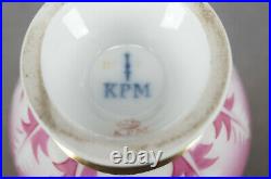 KPM Berlin Hand Painted Pink Leaves & Gold Empire Form Cup Circa 1837-1844