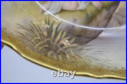 KPM Berlin Hand Painted Psyche at Nature's Mirror Double Handled Dish Bowl