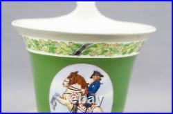 KPM Berlin Hand Painted WWI Frederick the Great Portrait & Green Empire Form Cup
