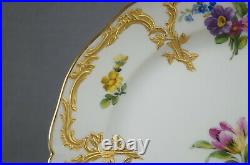 KPM Berlin Neuzierat Hand Painted Floral & Raised Gold 7 5/8 Dessert Plate B