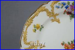 KPM Berlin Neuzierat Hand Painted Floral & Raised Gold 7 5/8 Dessert Plate D