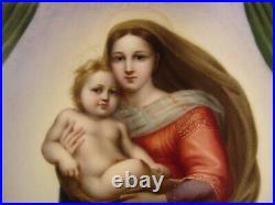 KPM Berlin Plaque Raphael Sistine Madonna Porcelain Virgin Mary Jesus Angels