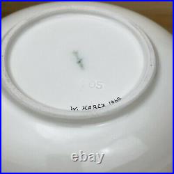 KPM Berlin Porcelain Bowl Nut Candy Dish Birds Gilded Handles Vtg 1960 W KARCZ