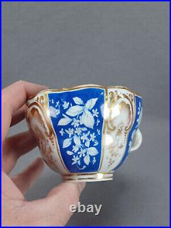 KPM Berlin White Floral Cobalt & Gold For the Golden Wedding Cup & Saucer C. 1859