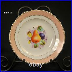 KPM Decorative 4 Plates 8 Silesia Krister Hand Painted Fruit withGold 1840-1895