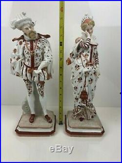 KPM Figurines German Porcelain 1880 Pair Lady and Man 16 Large Size