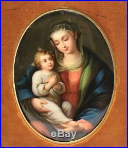 KPM Hand Painted Porcelain Plaque Madonna & Child, 19th Century