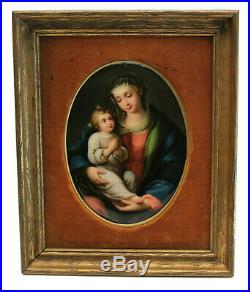 KPM Hand Painted Porcelain Plaque Madonna & Child, 19th Century