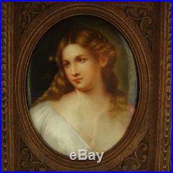 KPM Hand Painted Porcelain Plaque with Beautiful Woman 1880's