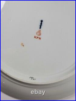 KPM Orange Floral Daisies Gold Edge Porcelain 8 3/4 Plate