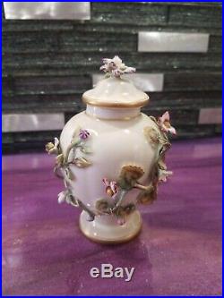 KPM PORCELAIN Antique Vase / Urn, encrusted flowers