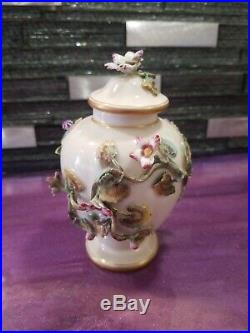 KPM PORCELAIN Antique Vase / Urn, encrusted flowers