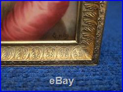 KPM PORCELAIN PLAQUE OF A GIRL HOLDING KING CHARLES in very gd condition 19th