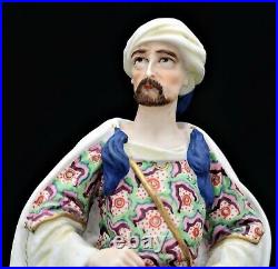 KPM Porcelain Ceramic Statue Ottoman Turkish Warrior Painted Detailing c1890