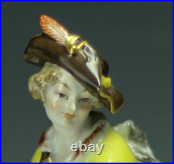 KPM Porcelain Figurine of Gentleman in Yellow Coat Handpainted c1900s