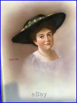 KPM Porcelain Plaque Hand Painted portrait by H. Leas 1912 Outstanding marked