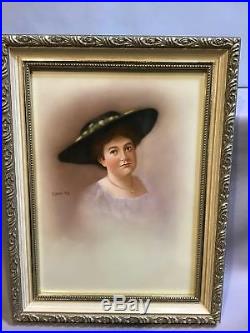 KPM Porcelain Plaque Hand Painted portrait by H. Leas 1912 Outstanding marked