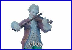 KPM Prussia Violin Victorian Lace Rococo Germany Antique Porcelain Figurine vtg
