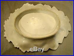 KPM Royal Porcelain Manufactory Berlin Handpainted Leaf Serving Bowl 1844-1847