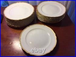 KPM Set Of 15 Porcelain Germany Salad 7 5/8 Plates Gold Band