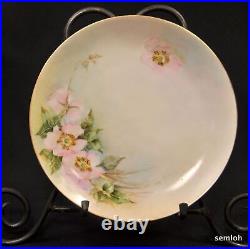 KPM Silesia Krister Set 5 Dessert Plates Pink Roses Gold Hand Painted by Yocum