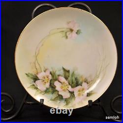 KPM Silesia Krister Set 5 Dessert Plates Pink Roses Gold Hand Painted by Yocum