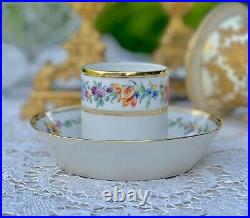 KPM Splendid Antique Cup and Saucer Flowers and gildings decor