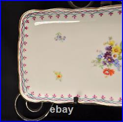 KPM Vanity Tray with2 Vases Silesia Krister Hand Painted Floral withGold 1844-1847
