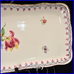 KPM Vanity Tray with2 Vases Silesia Krister Hand Painted Floral withGold 1844-1847