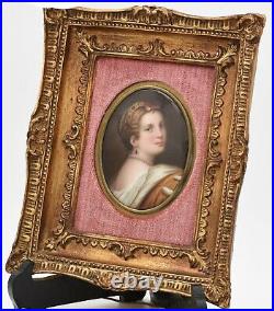 KPM framed painted porcelain plaque of Lucretia Borgia