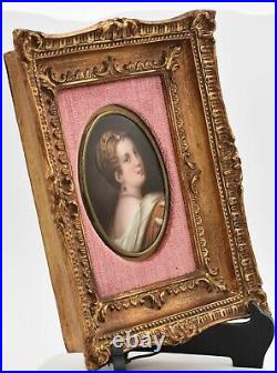 KPM framed painted porcelain plaque of Lucretia Borgia
