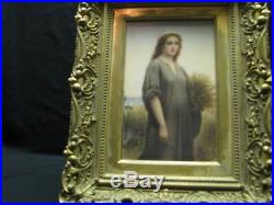 KPM or similar porcelain painting Ruth with wheat. Excellent
