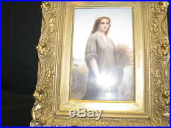 KPM or similar porcelain painting Ruth with wheat. Excellent