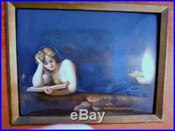 KPM porcelain plaque of The reader 91/2 x 71/2 inches Great condition