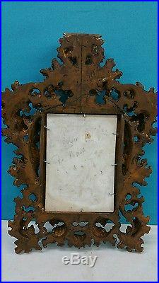 Kpm German Hand Painted Porcelain Plaque In Rococo Gilt Wood Frame