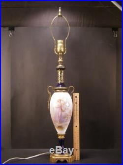 LG 19 c Sevres French Bronze H-PAINTED Porcelain Portrait KPM Urn Vase Gilt Lamp
